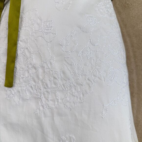 Moda International Dress Women 4 White Green Floral Empire Strapless Midi Spring - Picture 10 of 16